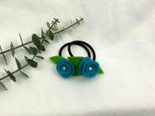 Load image into Gallery viewer, Rose Hair Band - Blue, Brown Elastic