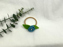 Load image into Gallery viewer, Rose Hair Band - Pastel Blue, Blonde Elastic