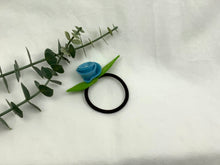 Load image into Gallery viewer, Rose Hair Band - Pastel Blue, Brown Elastic