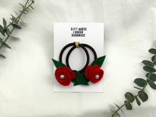 Load image into Gallery viewer, Rose Hair Band - Red, Brown Elastic