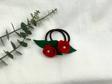 Load image into Gallery viewer, Rose Hair Band - Red, Brown Elastic